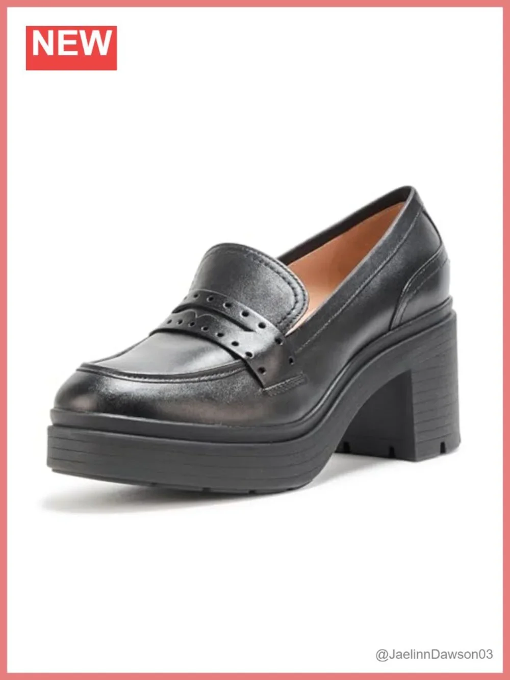 Cole Haan Pacy Heeled Penny Loafers Women's Leather Kitten Heel